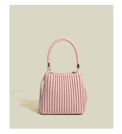 Minimalist Pleated Shoulder Bag - Image 3