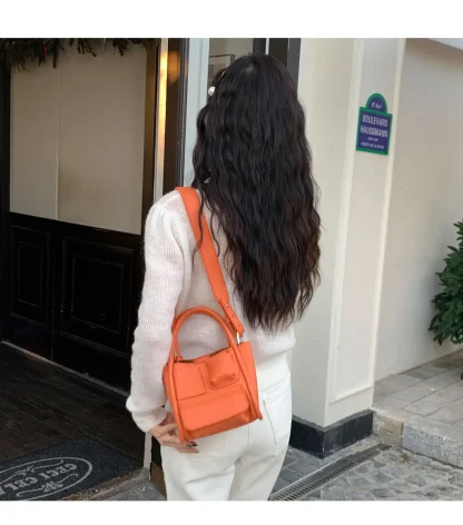 Multi-pocket Bucket Shoulder Bag - Image 4