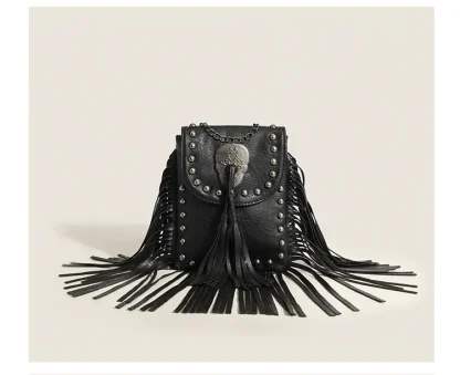 Mini Flap Tassel Shoulder Bags - Image 6