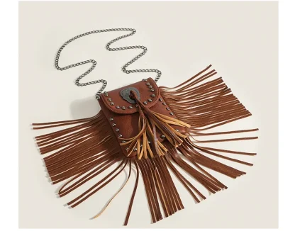Mini Flap Tassel Shoulder Bags - Image 5
