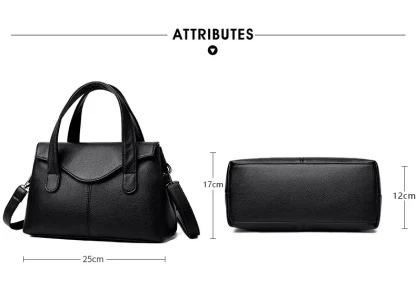 Solid Multi-compartment Shoulder Bag - Image 7