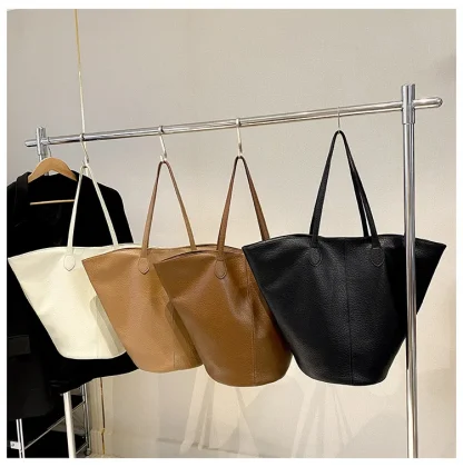 Solid Tulip Tote Shoulder Bags - Image 6