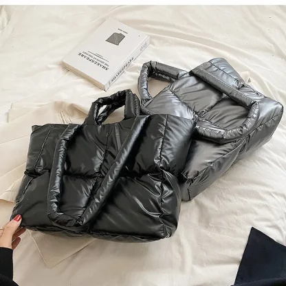 Soft Quilted Tote Shoulder Bag - Image 6