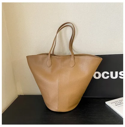 Solid Tulip Tote Shoulder Bags - Image 4