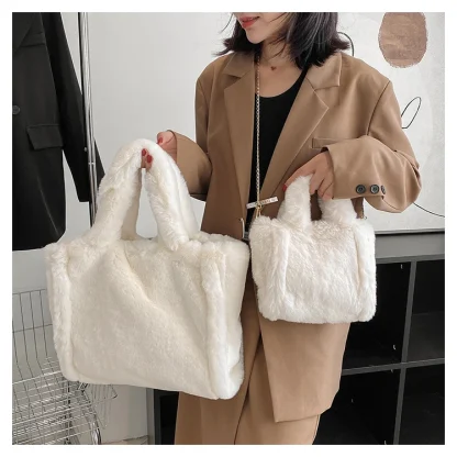 Fluffy Tote Shoulder Bags - Image 4