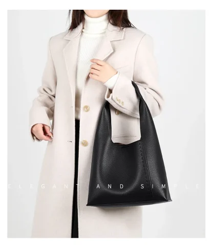 Minimalist Solid Shoulder Bag - Image 3