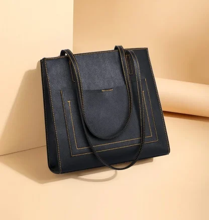 Simple Solid Tote Shoulder Bag