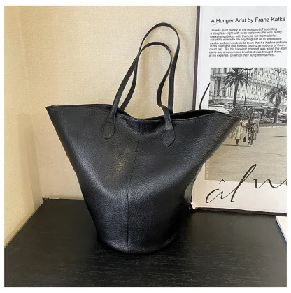 Solid Tulip Tote Shoulder Bags - Image 2