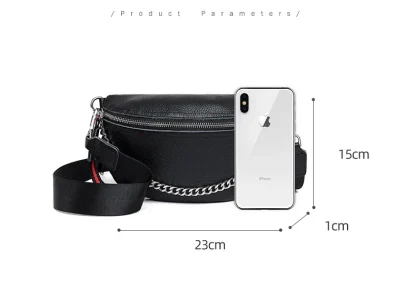 Chain Zippered Chest Shoulder Bag - Image 7
