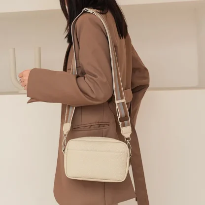 Zippered Wide Strap Shoulder Bag - Image 2
