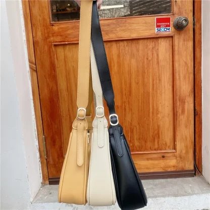 Solid Curve Shoulder Bag - Image 7