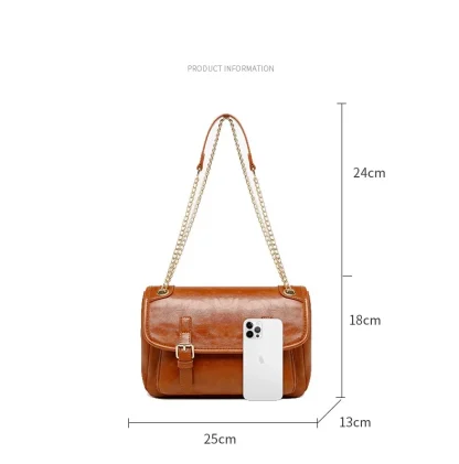 Chain Sling Satchel Shoulder Bag - Image 7