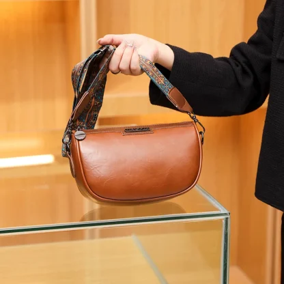 Half Moon Wide Strap Shoulder Bags