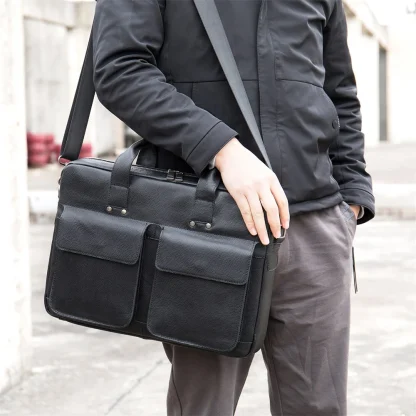 Double Zipper Briefcase Shoulder Bags