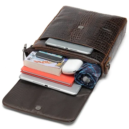 Crocodile Inspired Messenger Shoulder Bag - Image 5