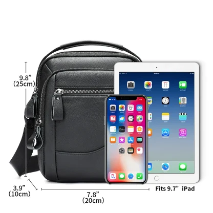 Zippered Crossbody Men's Shoulder Bag - Image 5