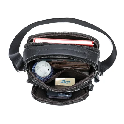Zippered Crossbody Men's Shoulder Bag - Image 2