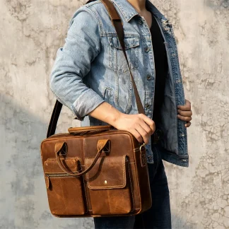Vintage-style Briefcase Shoulder Bags