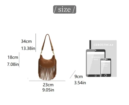 Half Moon Tassel Shoulder Bag - Image 7