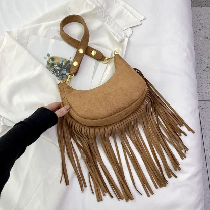 Half Moon Tassel Shoulder Bag