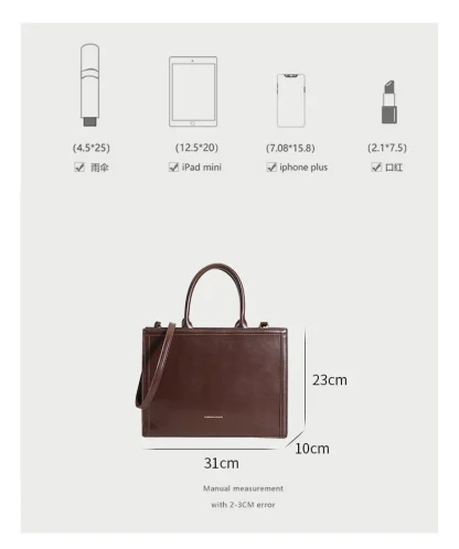 Square Sleek Tote Shoulder Bag - Image 7