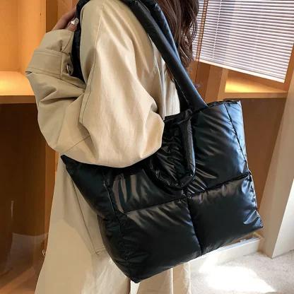 Soft Quilted Tote Shoulder Bag - Image 2