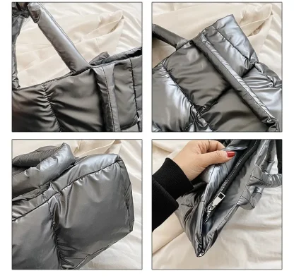 Soft Quilted Tote Shoulder Bag - Image 7