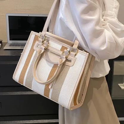 Casual Stripe Tote Shoulder Bag