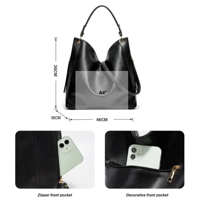 Elegant Large Tote Shoulder Bag - Image 7