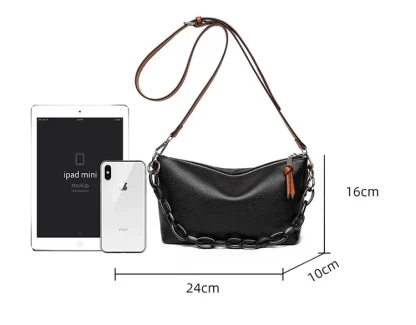 Thick Chain Zippered Shoulder Bag - Image 7