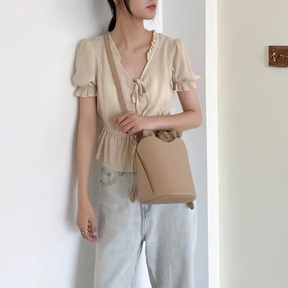 Drawstring Braided Strap Shoulder Bags - Image 3