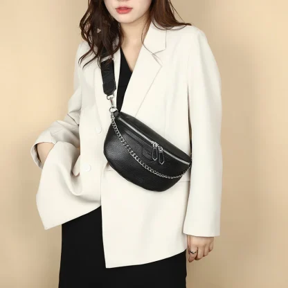 Double Zippered Crossbody Shoulder Bag