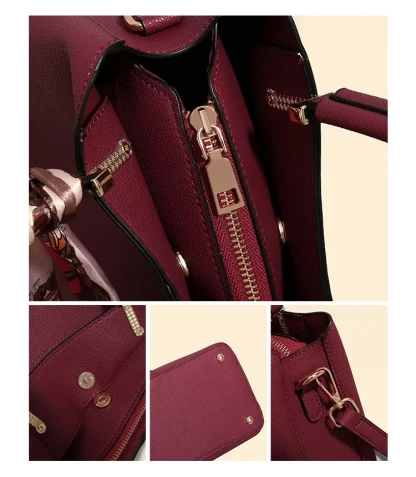 Luxury Zippered Solid Shoulder Bags - Image 6