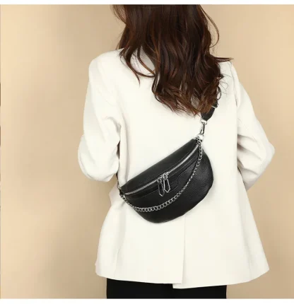 Double Zippered Crossbody Shoulder Bag - Image 3