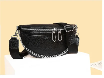 Double Zippered Crossbody Shoulder Bag - Image 6