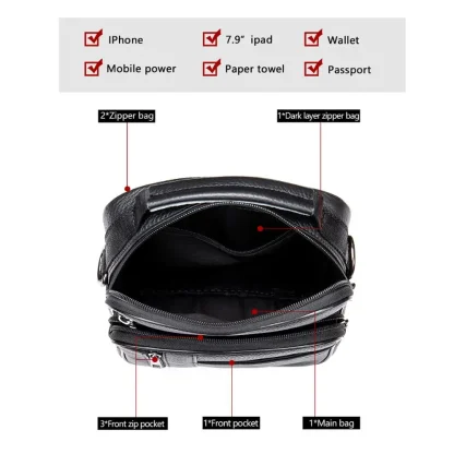 Multi Zippered Pocket Shoulder Bag - Image 4