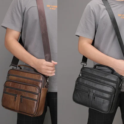 Multi Zipper Pocket Men's Shoulder Bags - Image 3