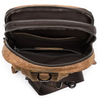 Zippered Men's Crossbody Shoulder Bag - Image 2