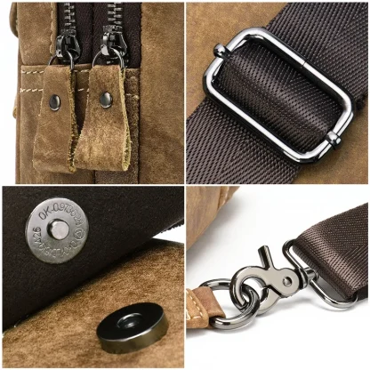 Zippered Men's Crossbody Shoulder Bag - Image 3